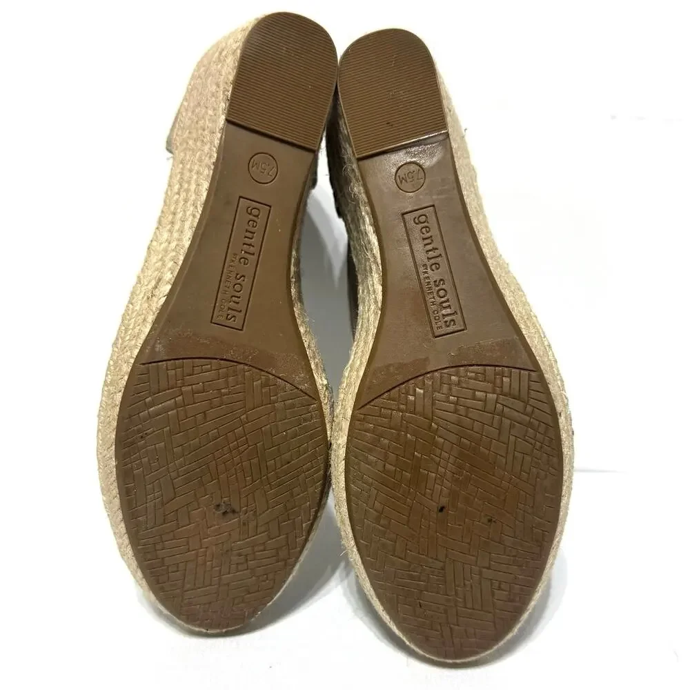 Gentle Souls Women's Colleen X-Elastic Crossover Espadrille Wedge Sandals 7.5 - Picture 7 of 9